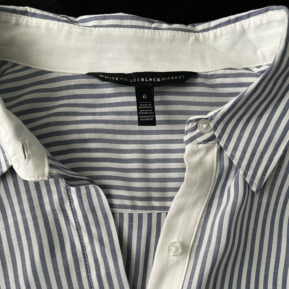 ***SOLD*** WHBM Boyfriend striped button up